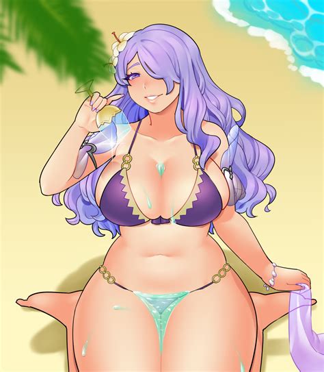 Rule 34 Beach Bikini Camilla Fire Emblem Camilla Summer Fire Emblem Drink Fire Emblem