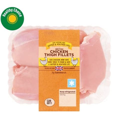 sainsburys british fresh chicken thigh fillets skinless boneless