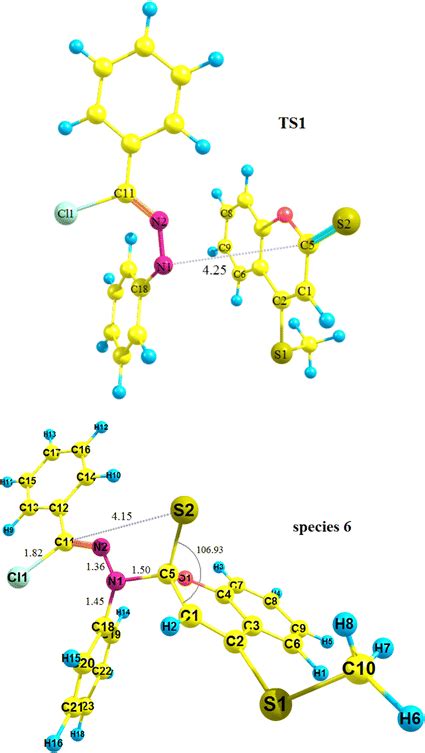 The Optimized Geometries Of The Transition State Ts1 And Species 6