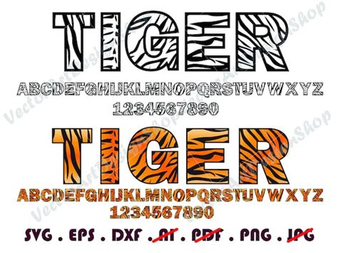 Tiger Font Svg1 Tiger Font Png Animal Font Svg Tiger - Etsy