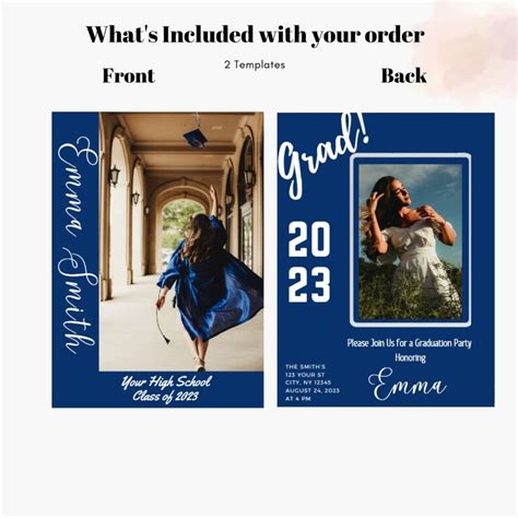 Editable Graduation Invitation Template Digital Do It Yourself Card