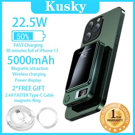 Kusky Mah Wireless Magnetic Powerbank Led Light Indicator W Pd