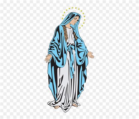 Mother Mary Svg Files Virgin Mary Christian Vector Images Silhouette