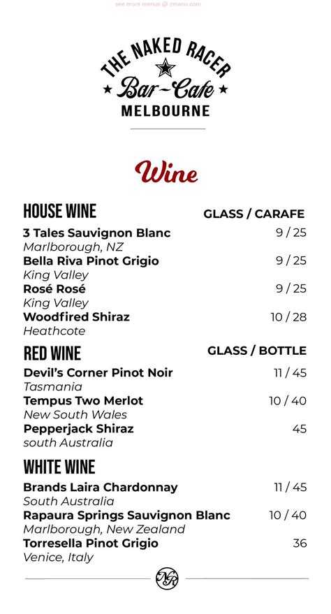 Online Menu Of Naked Racer Cafe Restaurant Cheltenham Victoria Zmenu