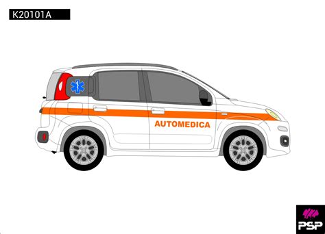 Kit Adesivi Livrea Completa Ambulanza Per Automedica Fiat Panda Psp