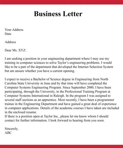 How To Write A Formal Business Letter Template