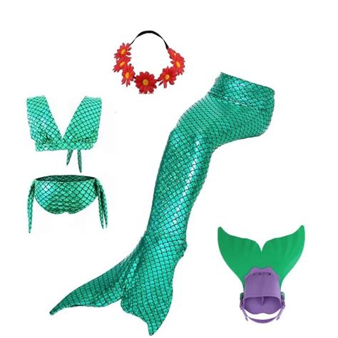 girl children ariel little mermaid tail costume mermaid tails for ...