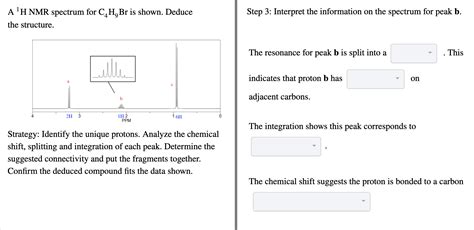 Solved A H NMR Spectrum For C H Br Is Shown Deduce The Chegg