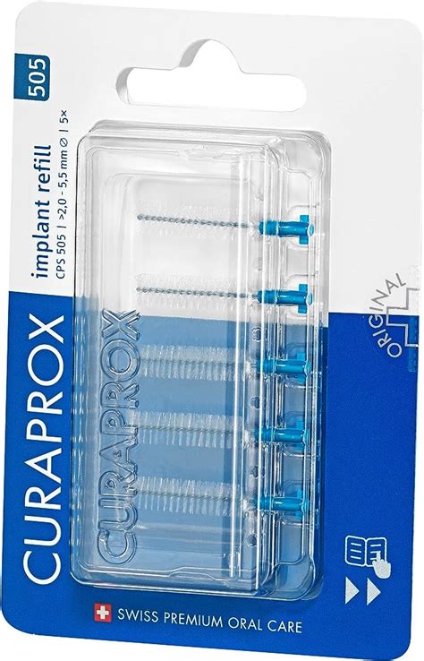 Curaprox Lot De 5 Brosses Interdentaires CPS 505 Implant Refill Bleu