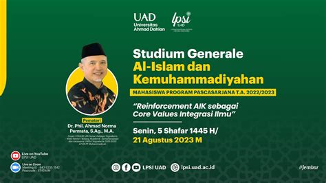 Studium Generale Al Islam Dan Kemuhammadiyahan Mahasiswa Program