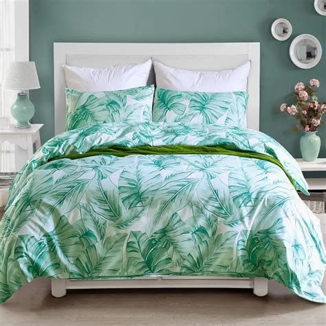 Pastoral Bed Linen Set Palm Leaves Bedding Set Adults Bed Bedclothes