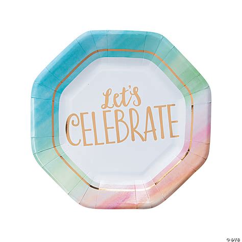 Watercolor Rainbow Paper Dinner Plates 8 Ct Discontinued