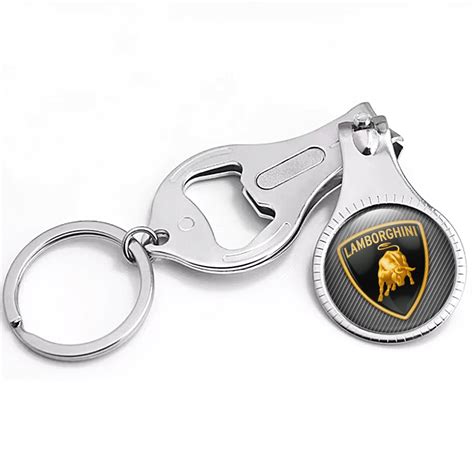 Lamborghini Key Fob Chain Fingernail Clipper Dark Carbon Classic Golden ...