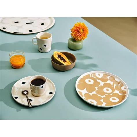 Marimekko Oiva Unikko Tallerken 20 Cm Beige Tilbords No