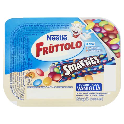 NESTLÉ FRUTTOLO Smarties Yogurt alla Vaniglia 120 g NonPesa it