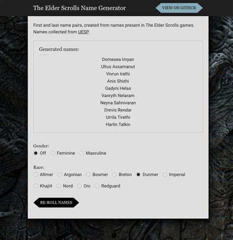 Github Beckypollardelder Scrolls Name Generator A Name Generator