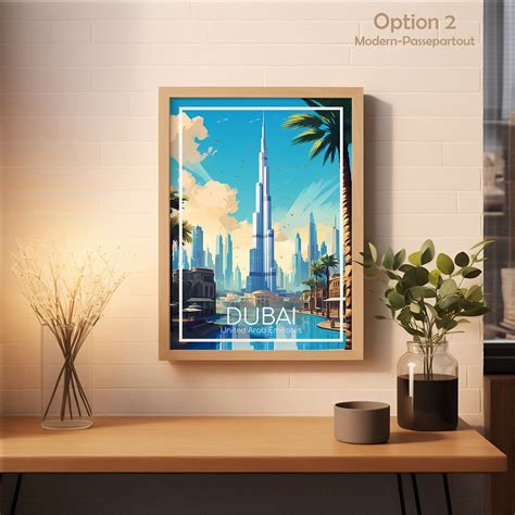 Dubai Travel Poster Dubai Poster Wall Art United Arab Emirates Vintage