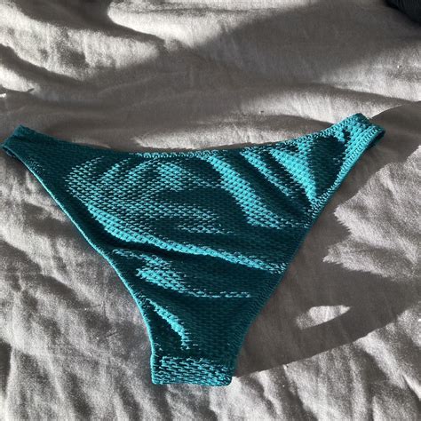 Textured Green Bikini Bottoms Size Small Depop