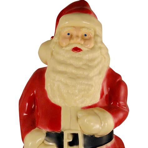 Vintage Union Products Hard Plastic Large Lighted Santa Claus Figure