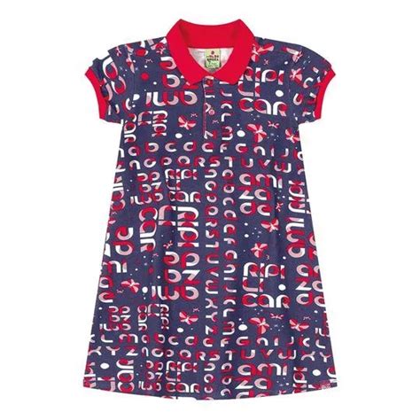 Vestido Infantil Lilica Ripilica Azul Marinho Vermelho LILICA