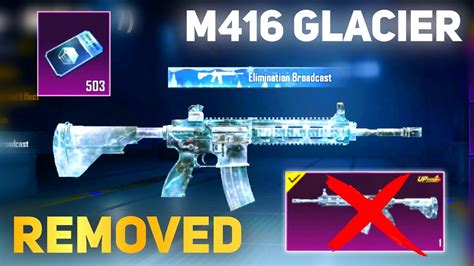 NO MORE FREE GLACIER M416 GLACIER M416 REMOVED IN PUBG MOBILE BGMI