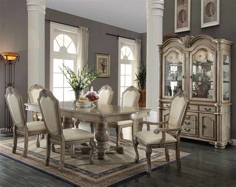 Acme Chateau De Ville Dining Set With Double Pedestal Antique White