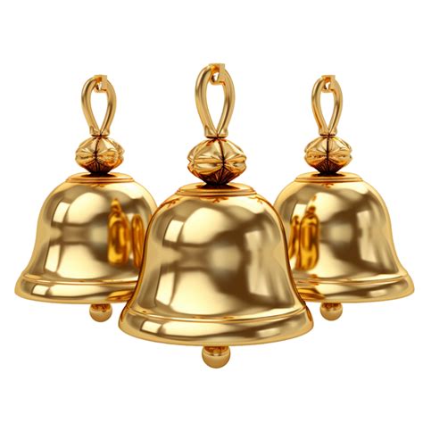 Ai Generated 3d Render Of Golden Bell With Merry Christmas 35135624 Png