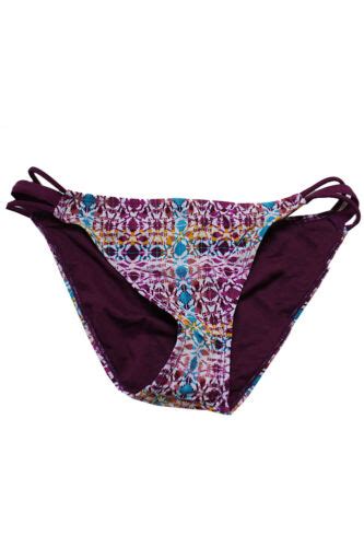 Hula Honey Wine Multi Printed Strappy Hipster Bikini Bottom S Ebay