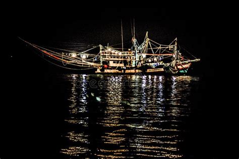 Fishing Boat At Night Stock Photo Image Of Fishing Dark 96856964