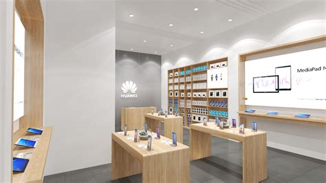 Huawei Store Design On Behance Store Design Interior Store Counter