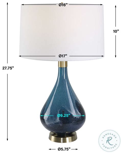 Riviera Dark Navy Blue Glass Table Lamp From Uttermost Home Gallery