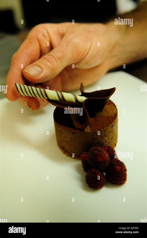 plated chocolate dessert Stock Photo - Alamy