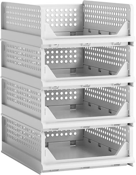 Amazon Prandom Closet Plastic Storage Baskets With Drawers Pack