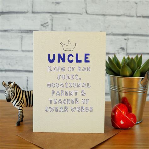 Uncle Fathers Day Card Funny Fathers Day Card For Uncle Etsy Funny