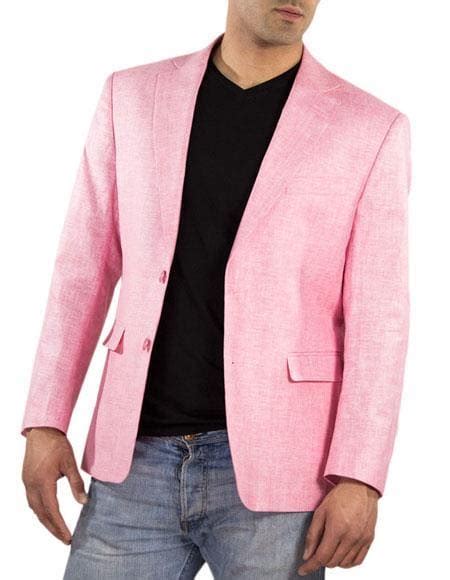 Mens Lightweight Blazer Mens One Ticket Pocket Summer Fabric Linen