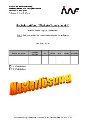 Zsmfassung WK Praktikum Werkstoffpraktikum Zsmfassung Zugversuch