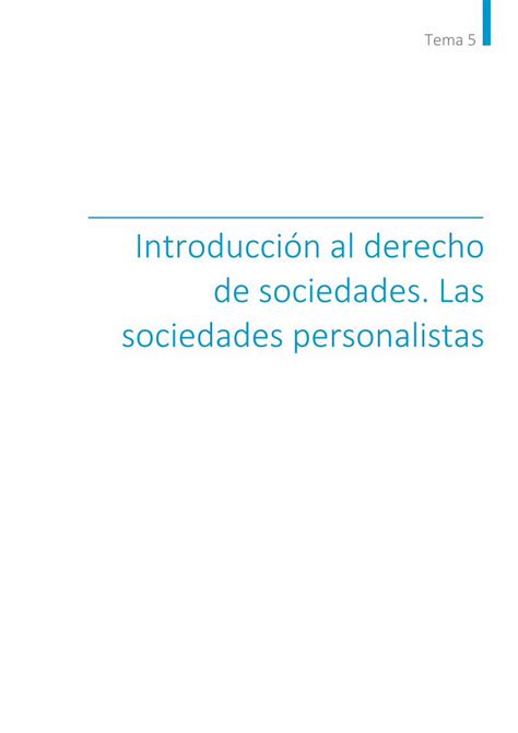 PDF Introducción al derecho de sociedades Las sociedades 5 1