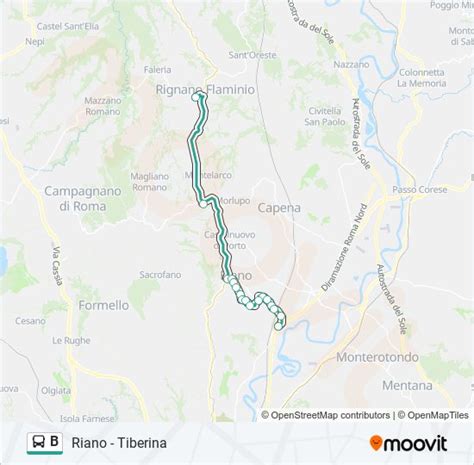 B Route Schedules Stops Maps Riano Tiberina Updated