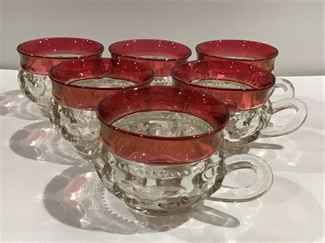 Tiffin Franciscan Kings Crown Ruby Cup Sold As Each Etsy