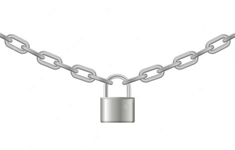 Premium Vector | Padlock and chain Gray metal chain and padlock ...