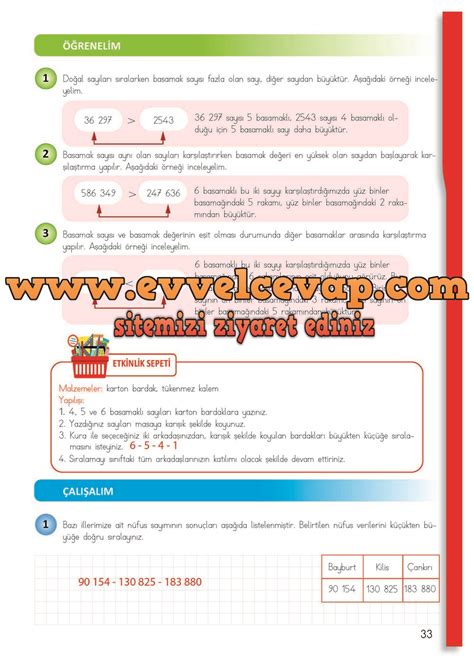 4 Sınıf Matematik Ders Kitabı Meb Sayfa 32 33 34 35 37 38 40 Cevapları