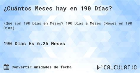 190 Dias É Quantos Meses