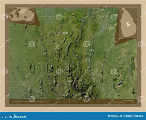 Matale Sri Lanka Low Res Satellite Labelled Points Of Cities Stock