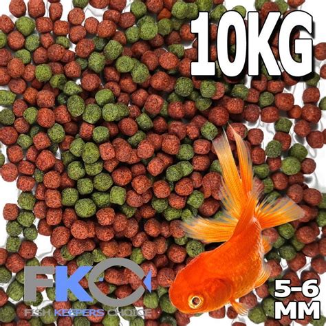 FKC Goldfish, Koi Aqua Aquarium Pond Floating Fish Food Pellets 5-6mm XLRG 10KG | eBay