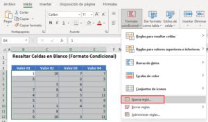 Resaltar Celdas En Blanco Formato Condicional Excel Y Google Sheets