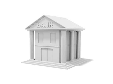 Premium Photo White Bank Building With Columns On White Background