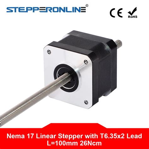 Nema 17 Non Captive Linear Stepper Motor 34mm Stack 0 4A Lead 2mm 0