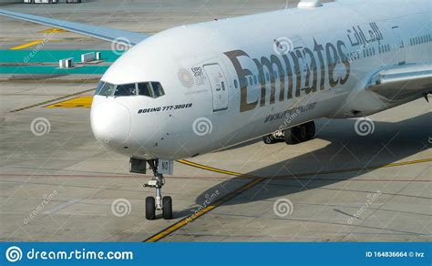 A Boeing 777 300 ER From Emirates EK At The Singapore Changi Airport