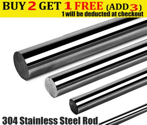 Mm Stainless Steel Solid Round Rod Straight Metal Bar Dia Mm