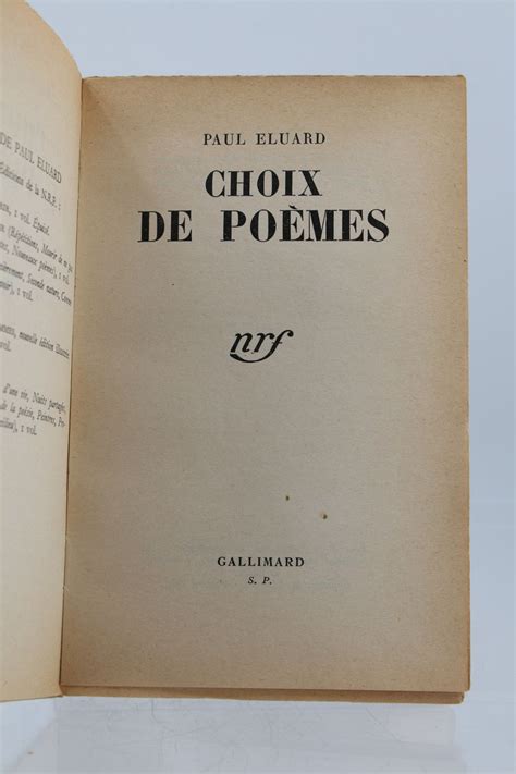 ELUARD Choix de poèmes Signed book First edition Edition